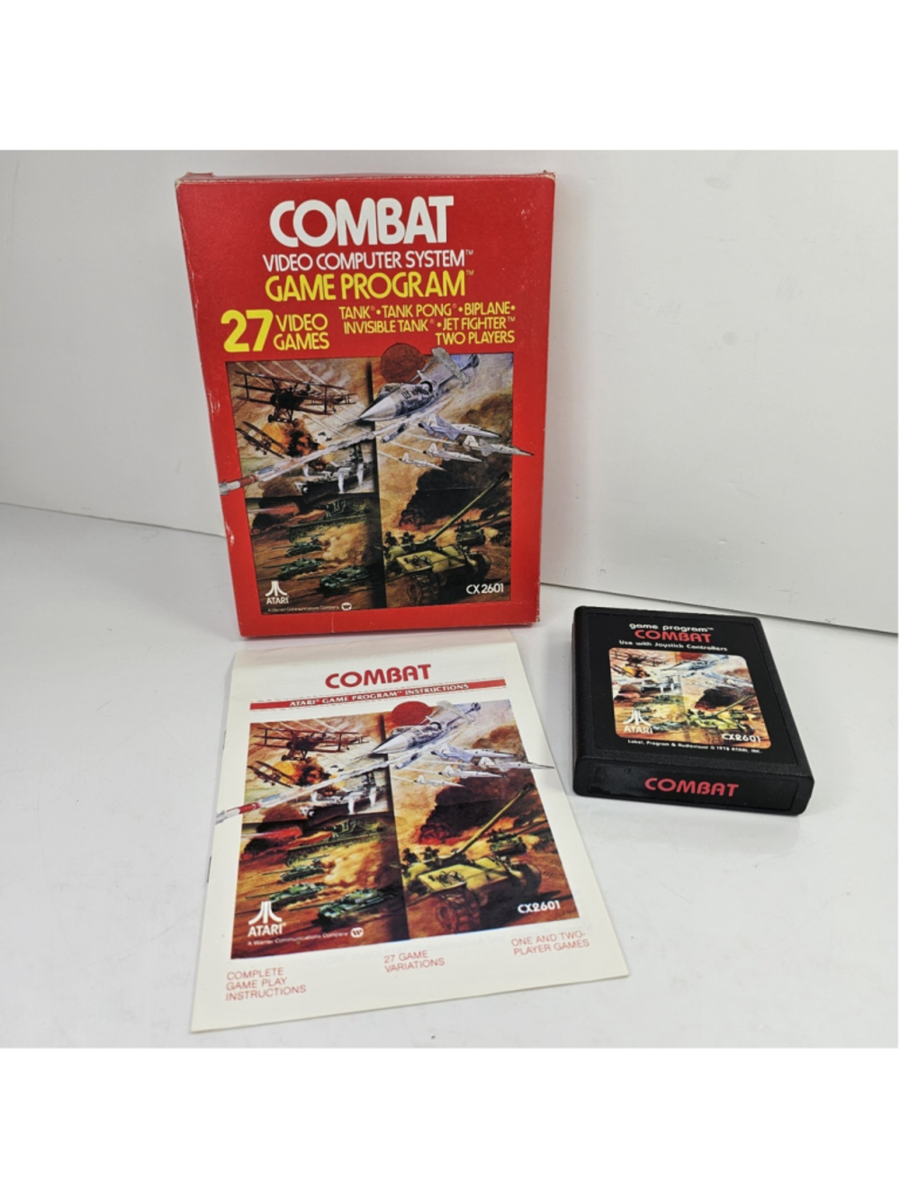 1978 Atari 2600 Combat CX2601 Game Box Manual Cartridge 27 Games